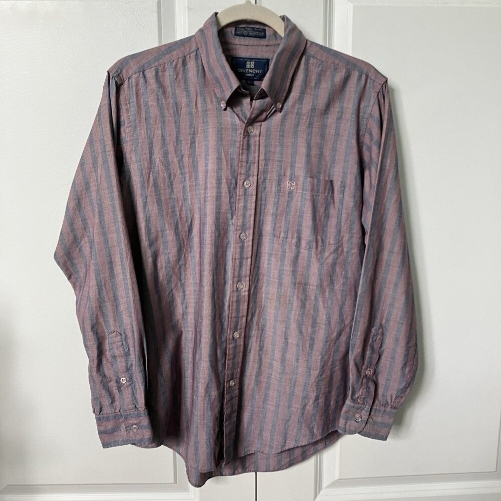 Vintage Givenchy‎ Couture Shirt Mens M Striped Button Up